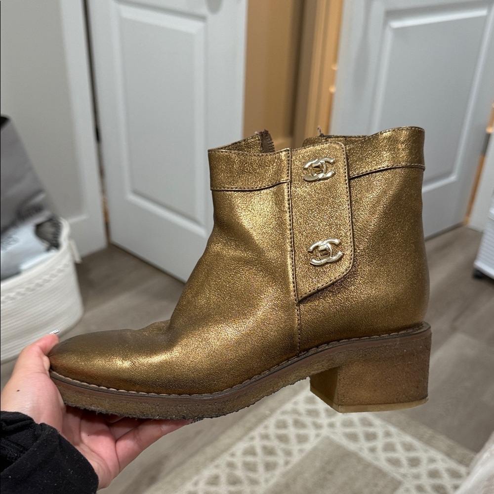 Gold Ankle Boots